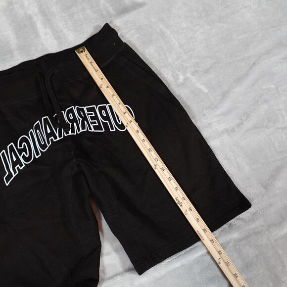 Superrradical Fleece Shorts Mens Medium 10” Streetwear Drawstring Black - Picture 6 of 10